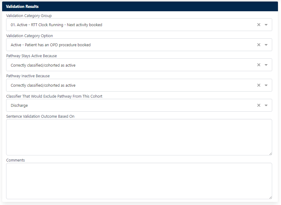 Validation Results section