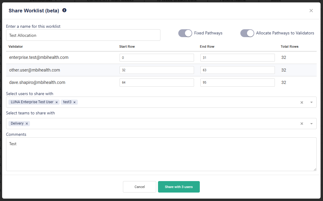 Dynamic Worklist Allocation Modal