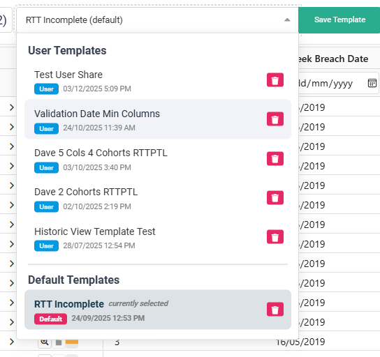 Worklist Template Selector