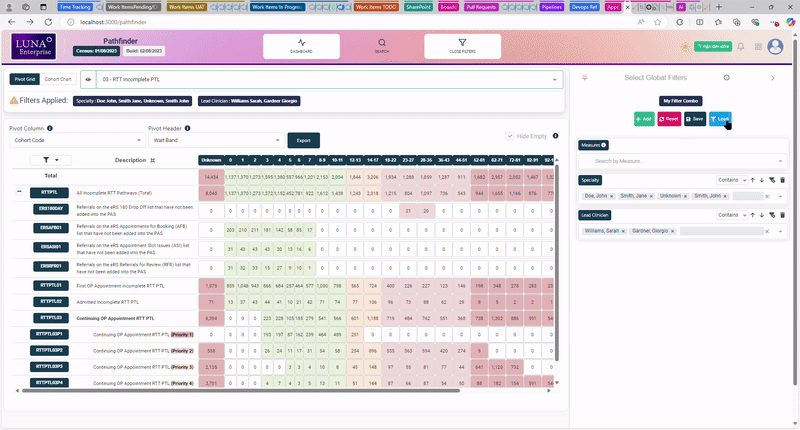Load Filter Combination Modal