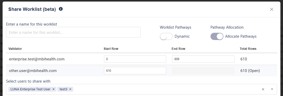Share Worklist Allocate Pathways